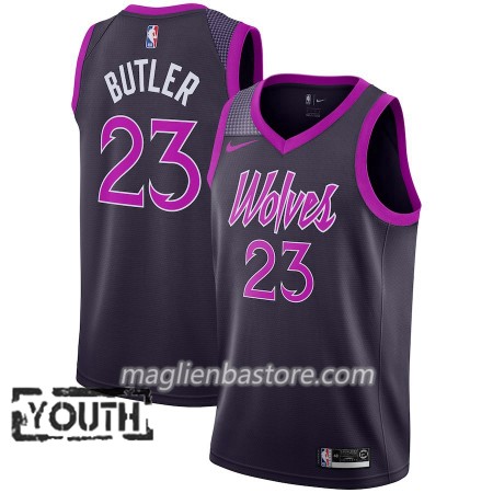 Maglia NBA Minnesota Timberwolves Jimmy Butler 23 2018-19 Nike City Edition Viola Swingman - Bambino